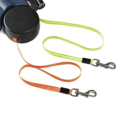 3M Retractable Pet Leash Lead 360 Swivel No Tangle Double Dog Walking Leash with Lights